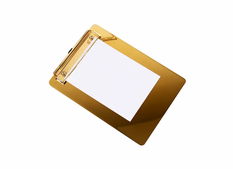 null | Gold Clip Board