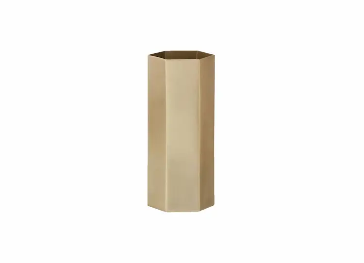 Contemporary Home Decor | Gold Hexagonal Pen Holder/Vase